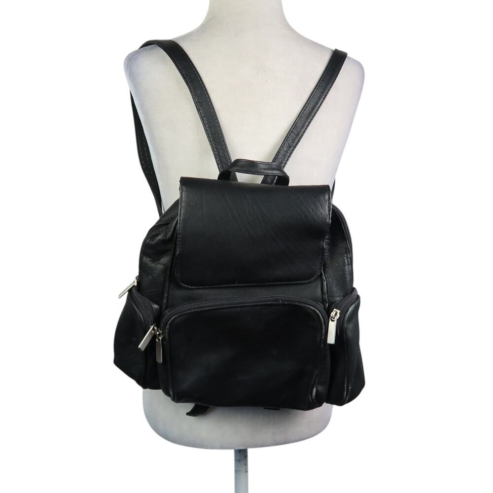 Vintage Wilsons Leather Black Leather Backpack Purse